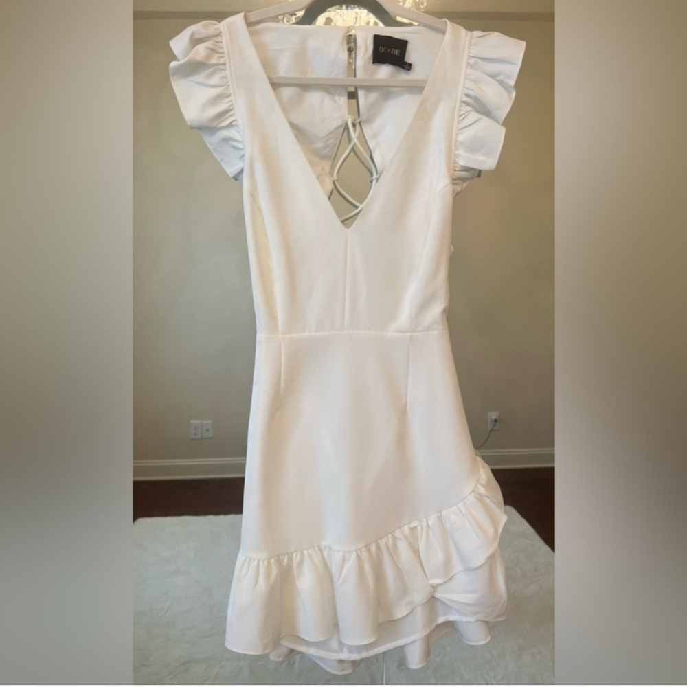 DO+BE White Ruffle Hem Dress